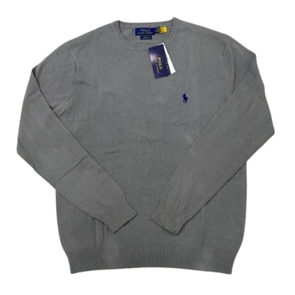 NWT Polo Ralph Lauren Men's Slim Fit Cotton Crew Neck Gray Sweater Size S-XXL
